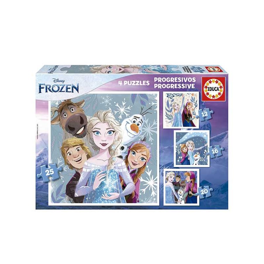 EDUCA Puzzles Progresivos Frozen 12-16-20-25 Piezas | Juguetes