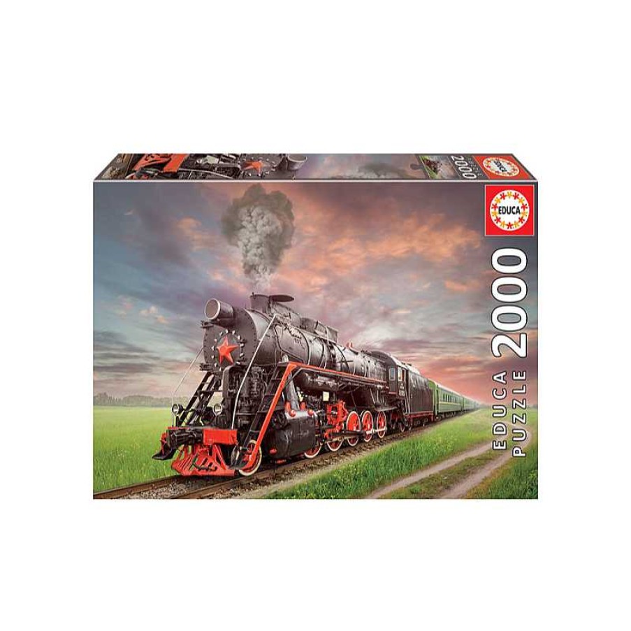 EDUCA Puzzle 2000 Piezas Locomotora De Vapor | Juguetes