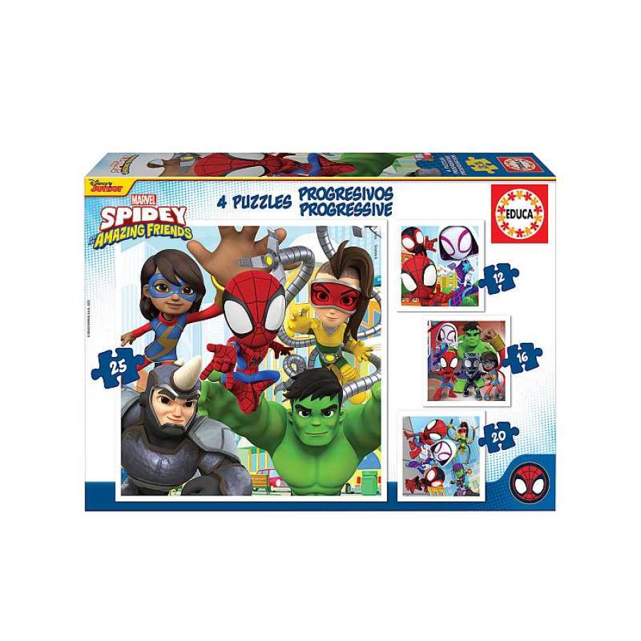 EDUCA Puzzle 12-16-20-25 Piezas Progresivos Spidey And His Amazing Friends | Juguetes