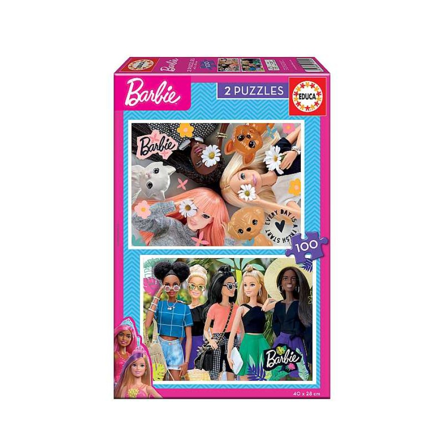 EDUCA Puzzle 2X100 Piezas Barbie | Juguetes