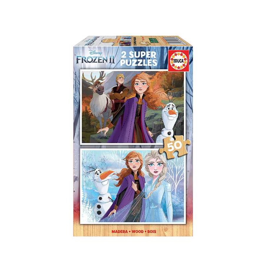 EDUCA Puzzle Madera 2X50 Piezas Frozen 2 | Juguetes