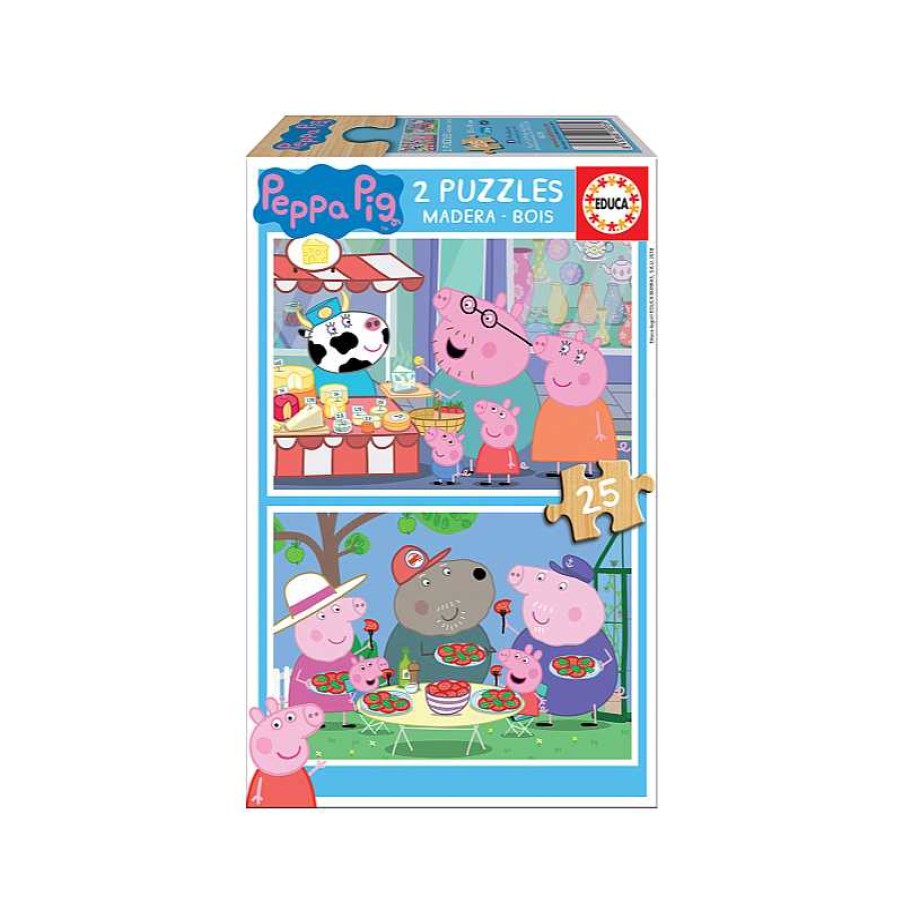 EDUCA Puzzle Madera 2X25 Piezas Peppa Pig | Juguetes