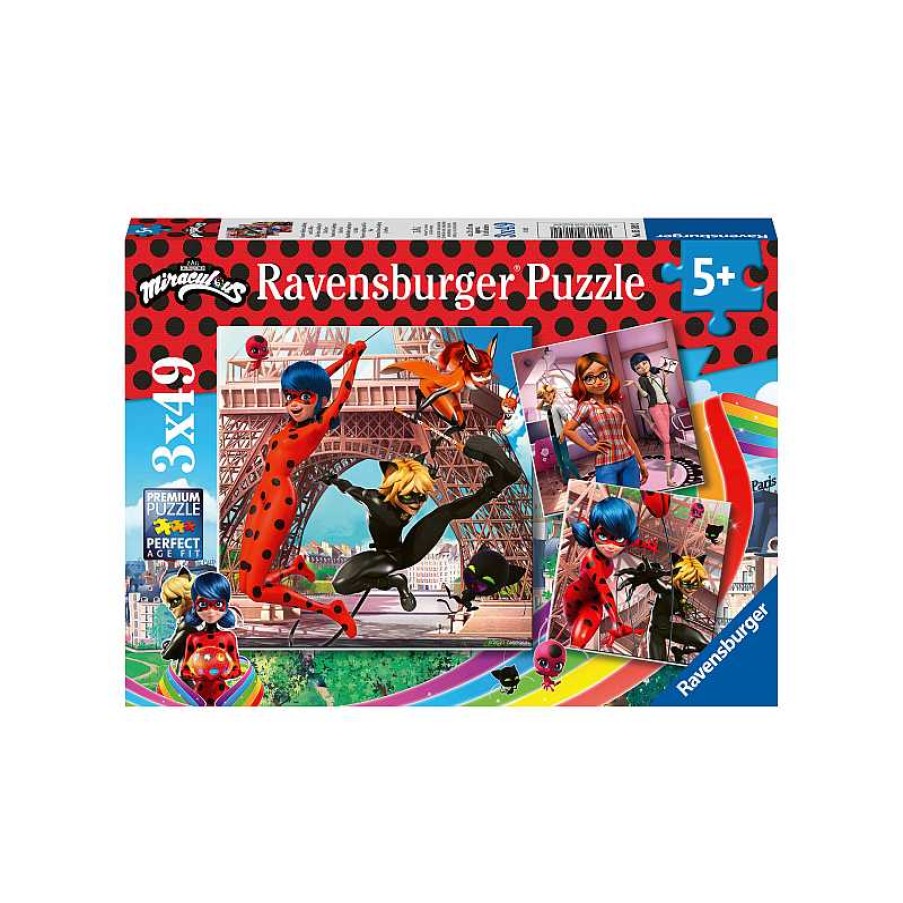 RAVENSBURGER Puzzle 3X49 Piezas Miraculous | Juguetes