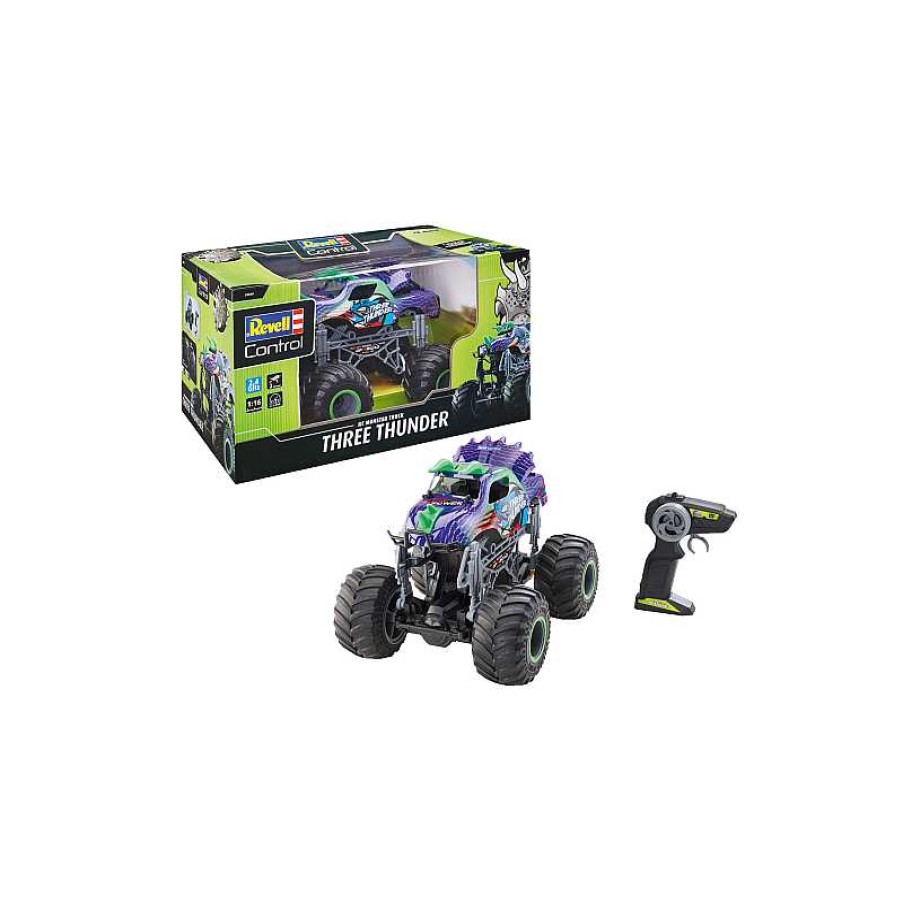 REVELL Rc Car Dino Monster Truck Three Thunder 1:16 Bateria Y Cargador | Juguetes