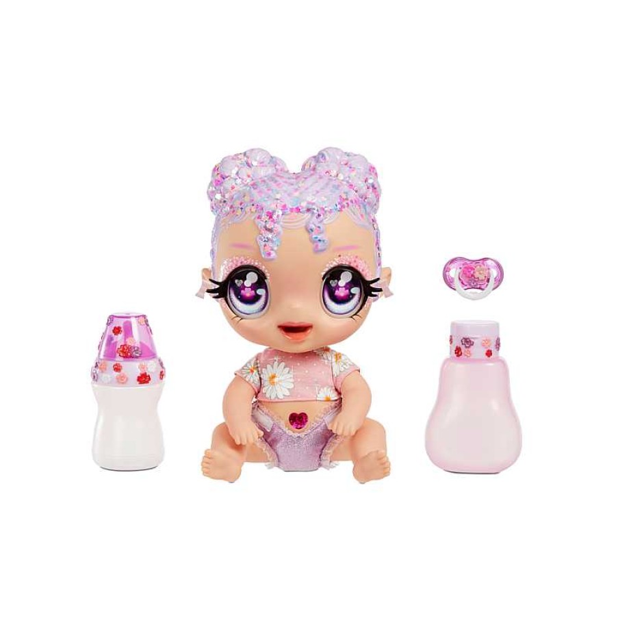 MGA Glitter Babyz Doll Lila Wildbloom (Flores - Lavanda) | Juguetes