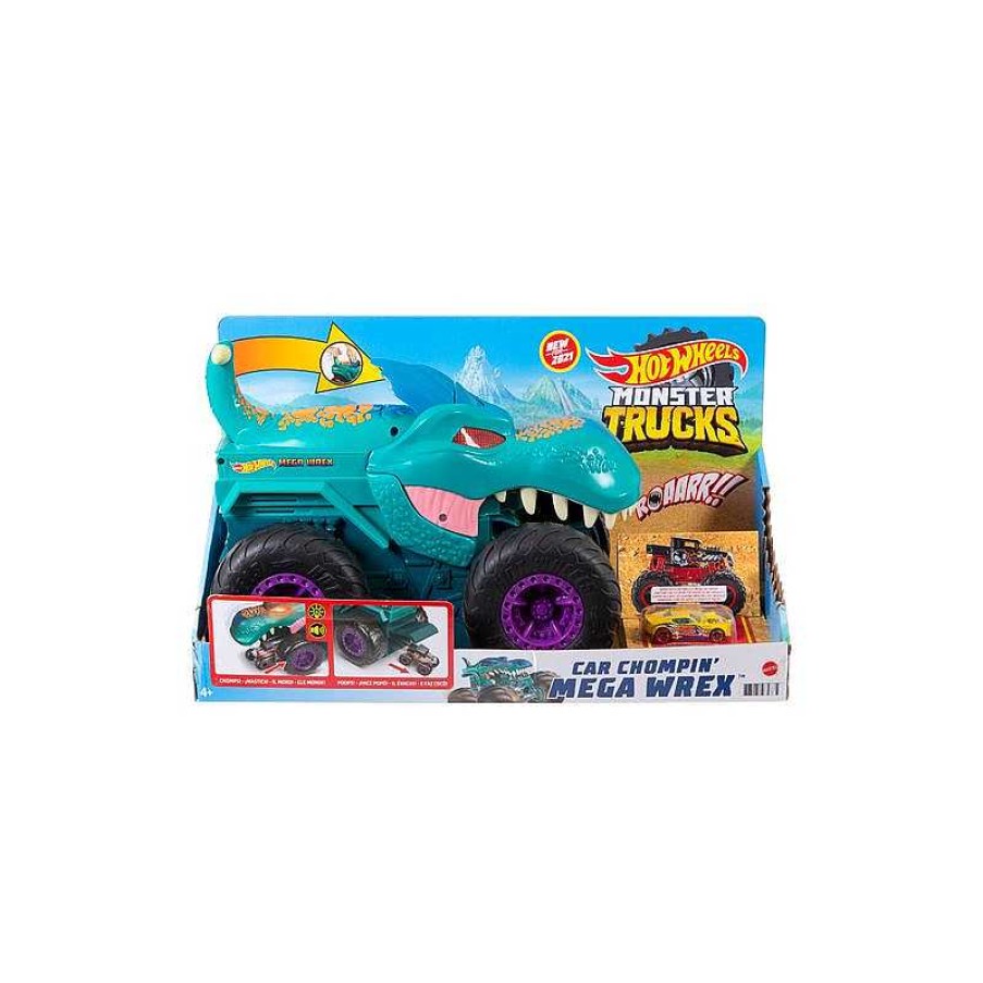 HOT WHEELS Hot Wheels Monster Trucks Mega Wrex Mastica Coches | Juguetes