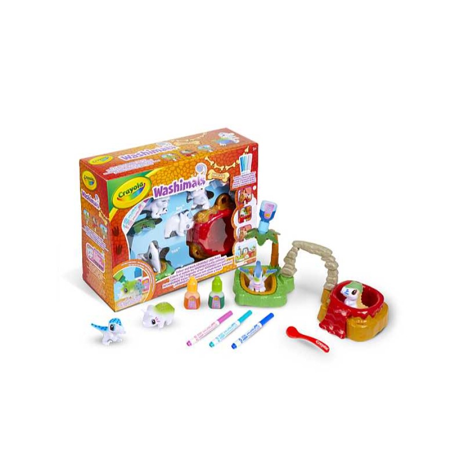 CRAYOLA Washimals Dinos Set Jurasico 4 Dinocachorros | Juguetes