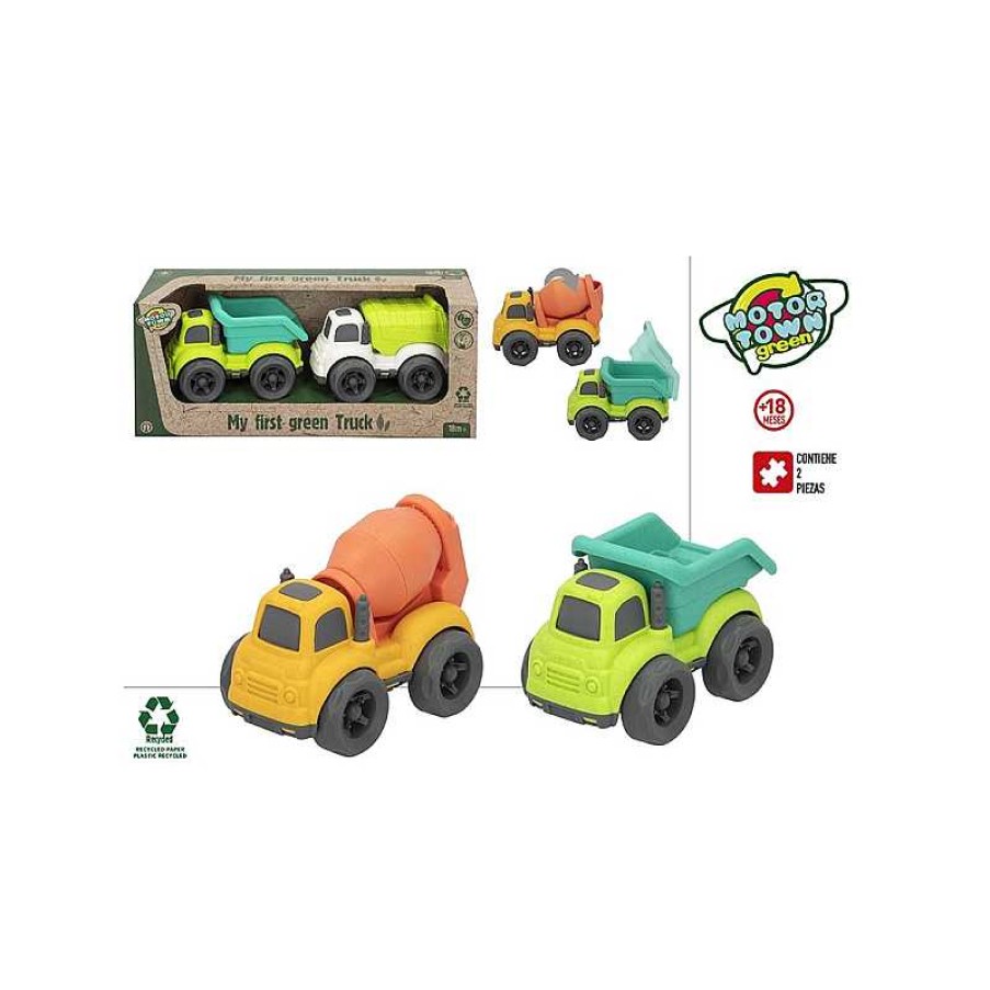 COLOR BABY Set 2 Camiones Construccion-Reciclaje Motor Town Green Surtido | Juguetes