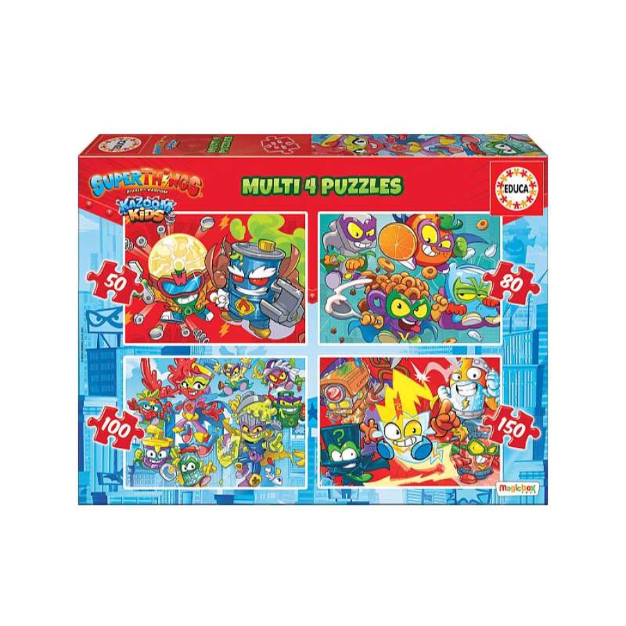 EDUCA Puzzle 50-80-100-150 Piezas Multi 4 Superthings | Juguetes