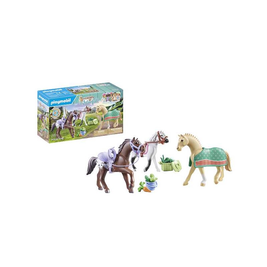 PLAYMOBIL Tres Caballos Con Sillas | Juguetes