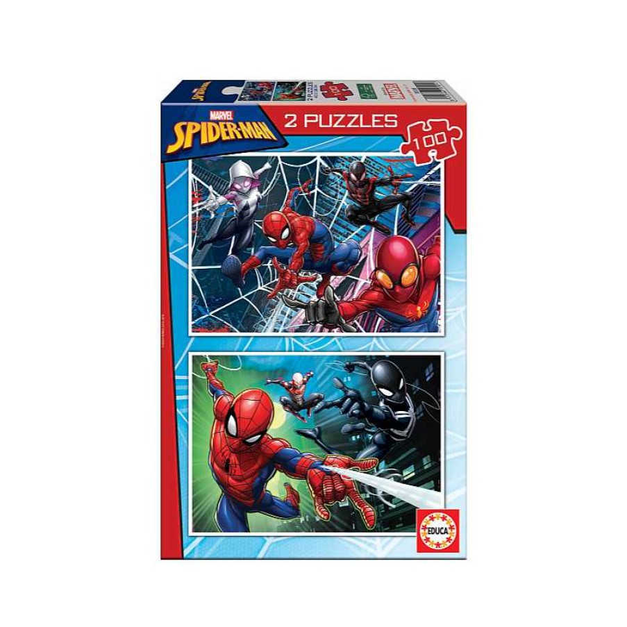 EDUCA Puzzle 2X100 Piezas Spiderman | Juguetes