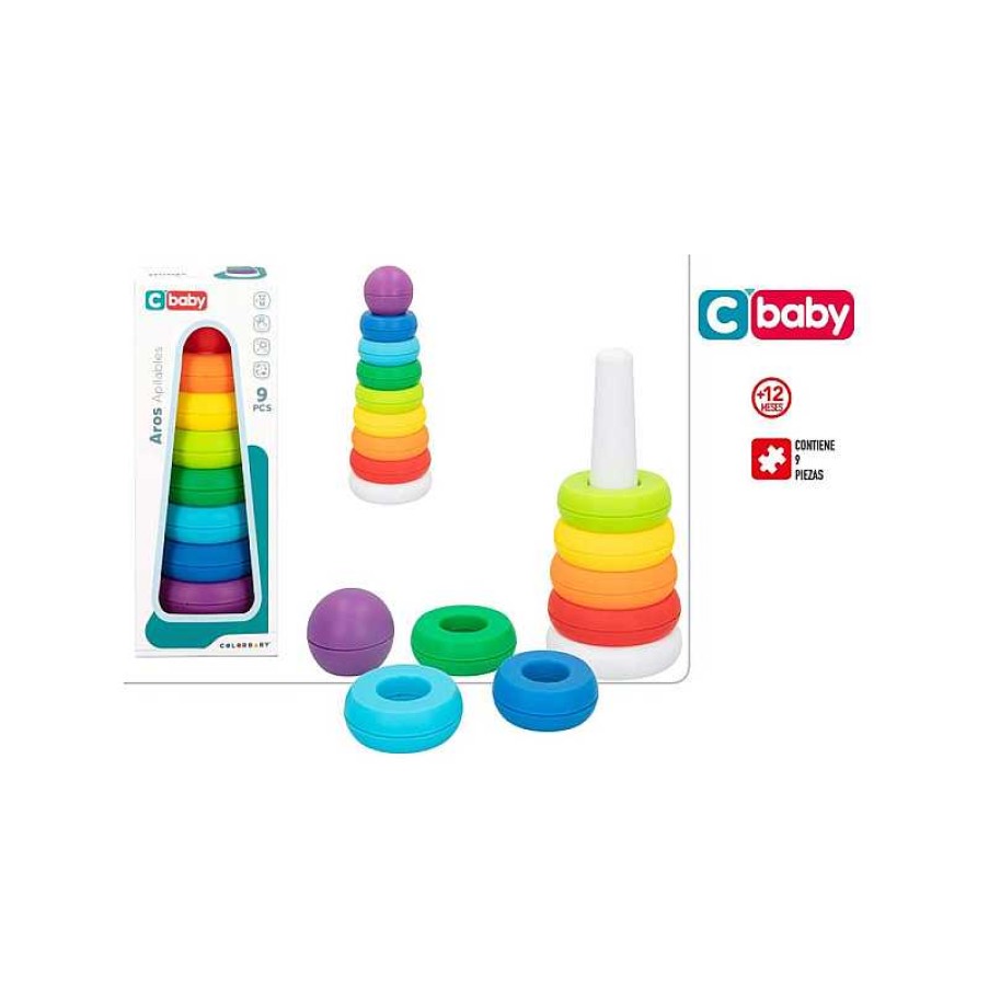 COLOR BABY Torre Apilable 9Pcs Redondeada | Juguetes