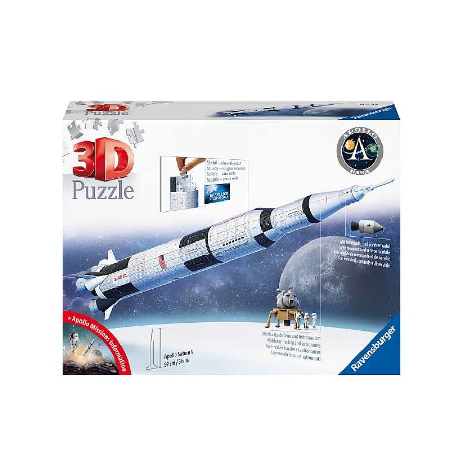 RAVENSBURGER Puzzle 3D Apollo Saturn V Rocket Serie Maxi | Juguetes