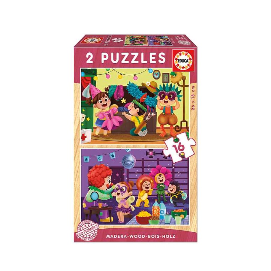 EDUCA Puzzle Madera 2X16 Piezas Disfraces | Juguetes