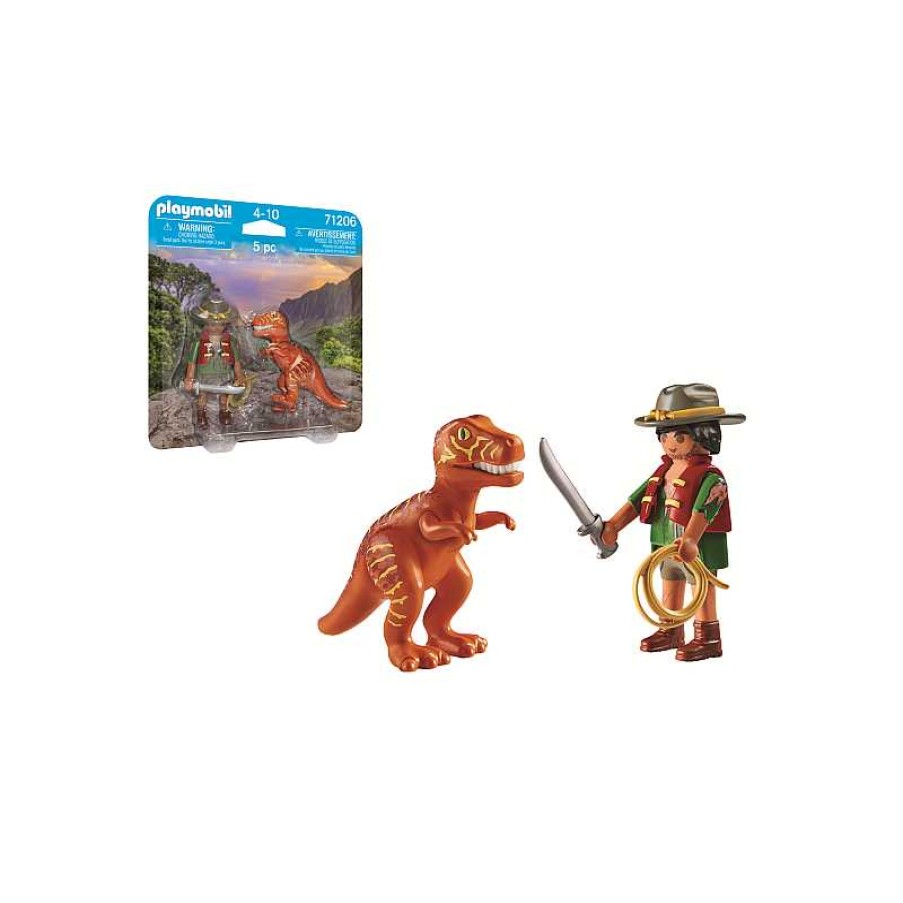 PLAYMOBIL Duo Pack Aventurero Con T-Rex | Juguetes