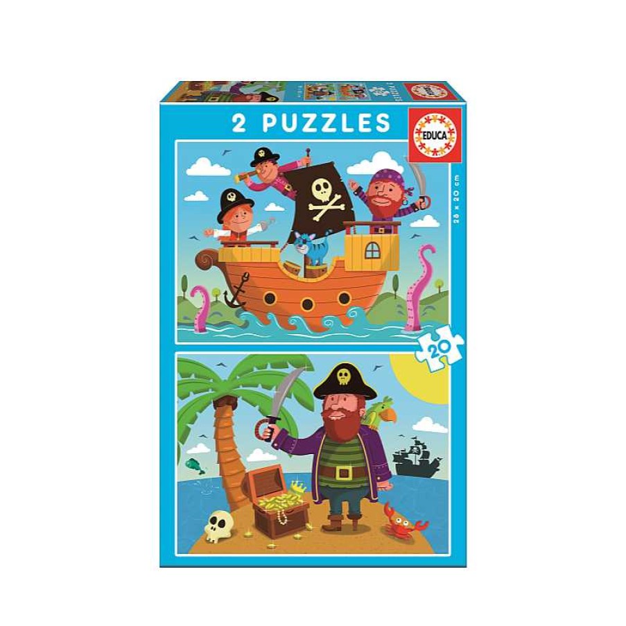 EDUCA Puzzle 2X20 Piezas Piratas | Juguetes