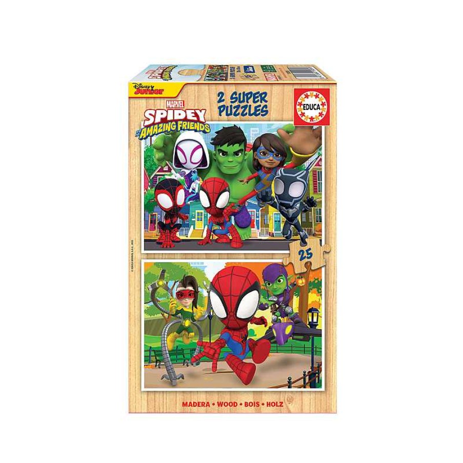 EDUCA Puzzle Madera 2X25 Piezas Spidey And His Amazing Friends | Juguetes