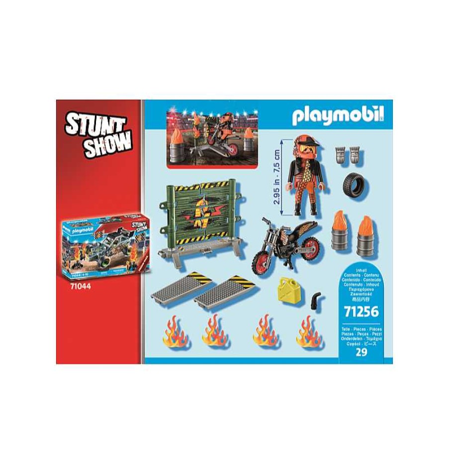 PLAYMOBIL Starter Pack Stuntshow Moto Con Pared De Fuego | Juguetes