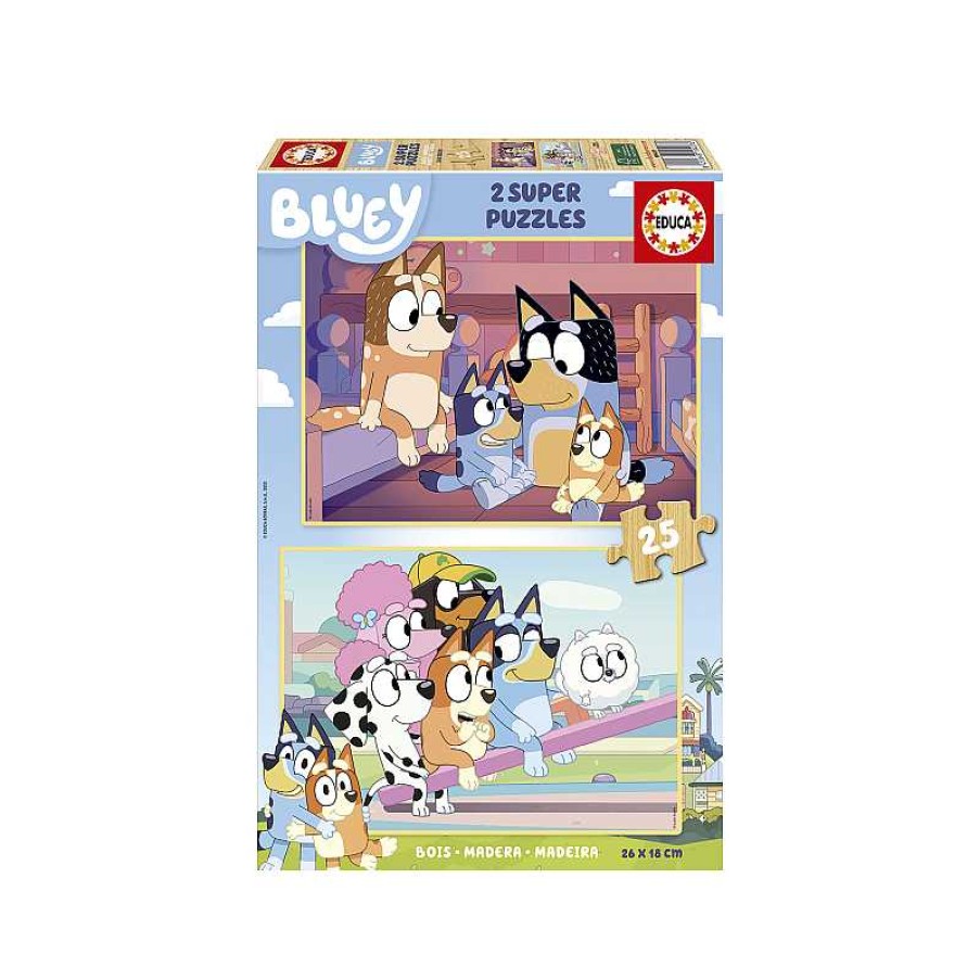 EDUCA Puzzle 2X25 Piezas Bluey (Madera) | Juguetes