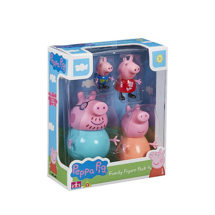 BANDAI Peppa Pig Pack 4 Figuras Familia Pig | Juguetes