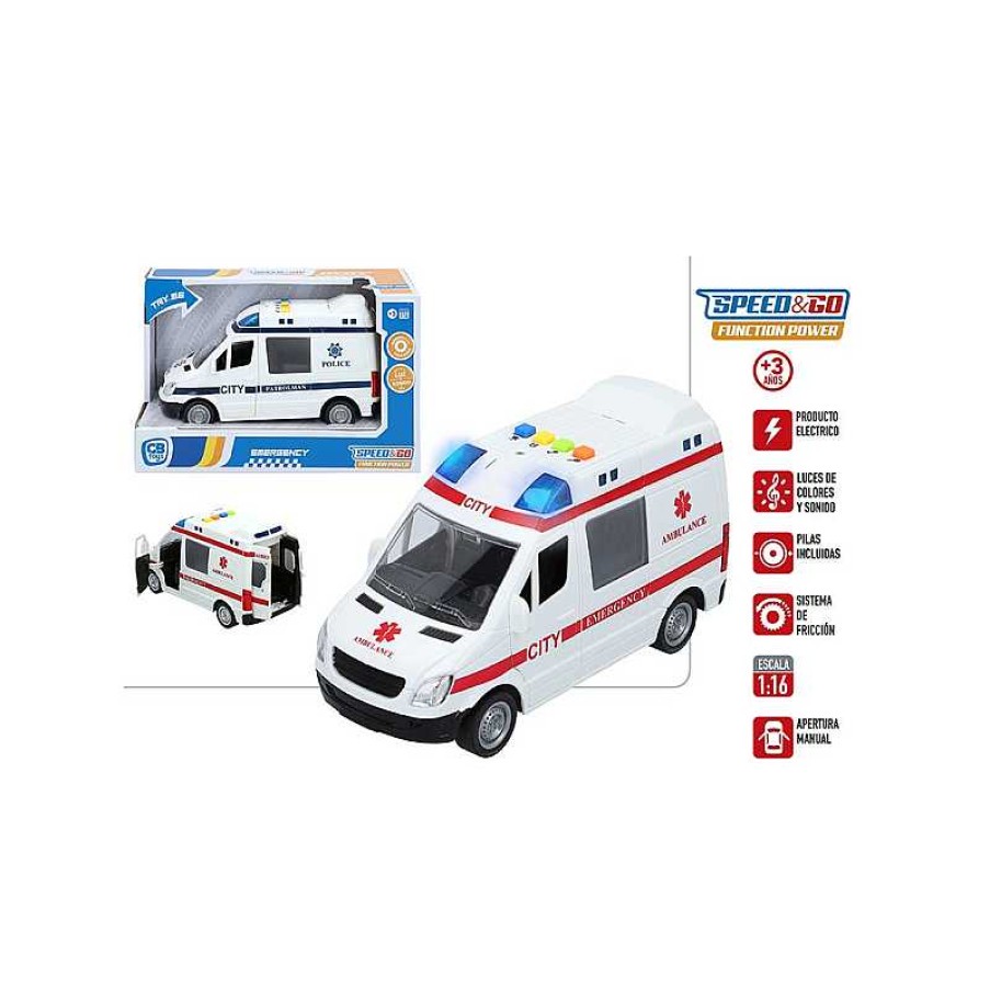 COLOR BABY Speed And Go Furgon Friccion 1:16 Emergencias Luz Sonido Surtido | Juguetes