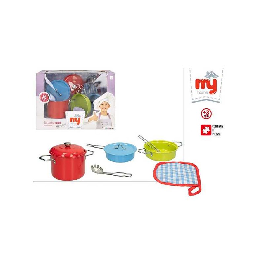 COLOR BABY Set Cocina Metal 8Pcs My Home Surtido | Juguetes