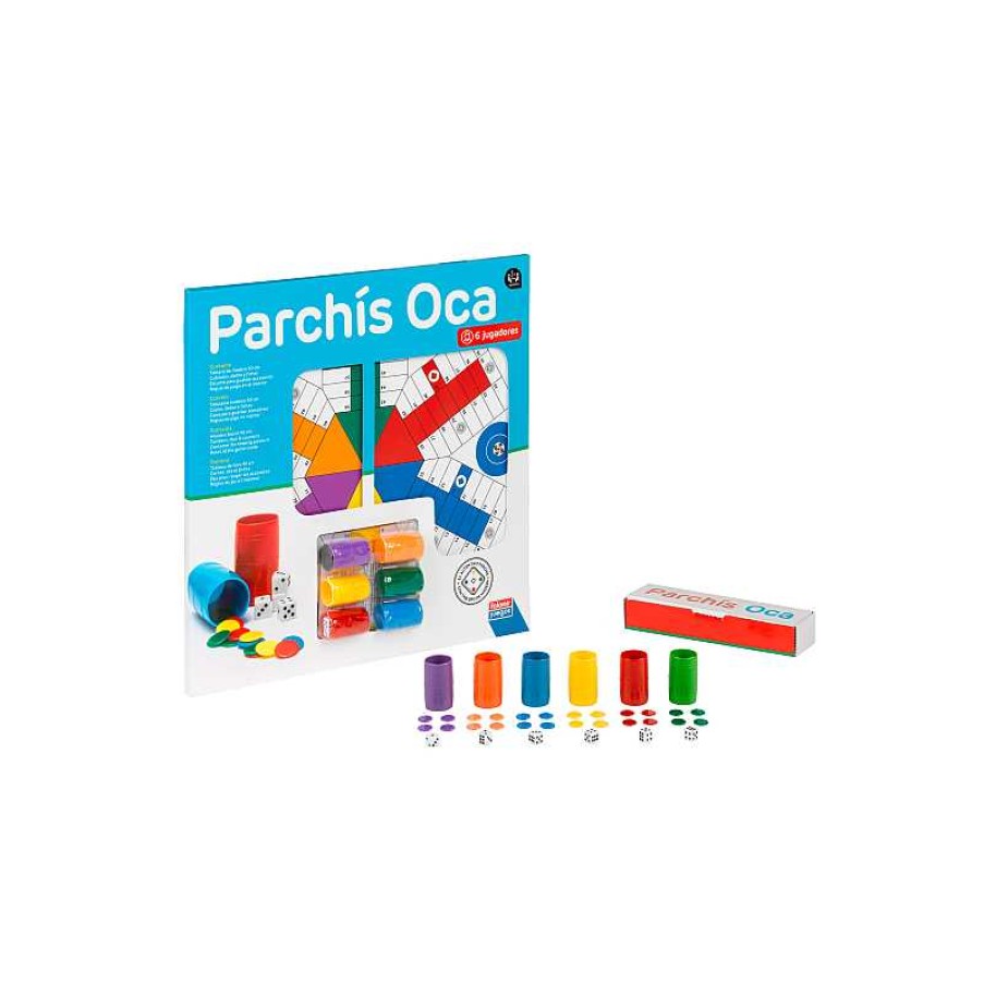 FALOMIR Tablero Parchis-Oca 6 Jugadores 40Cm Y Accesorios | Juguetes