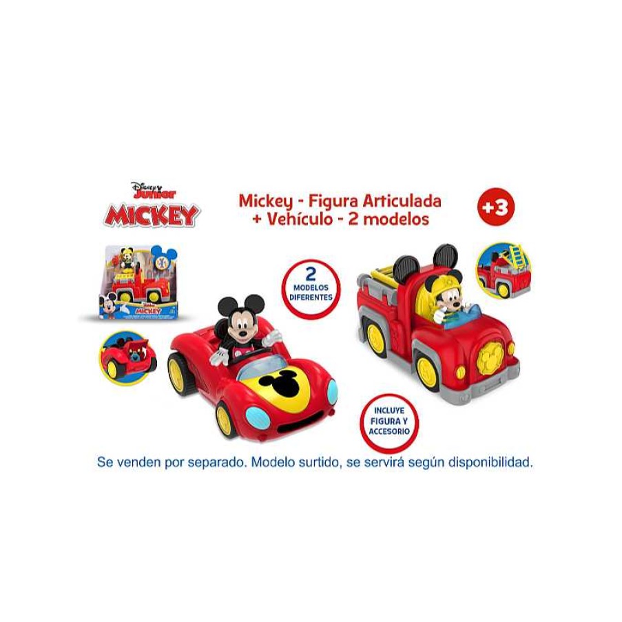 FAMOSA Mickey Figura Articulada Con Vehiculo Surtido | Juguetes