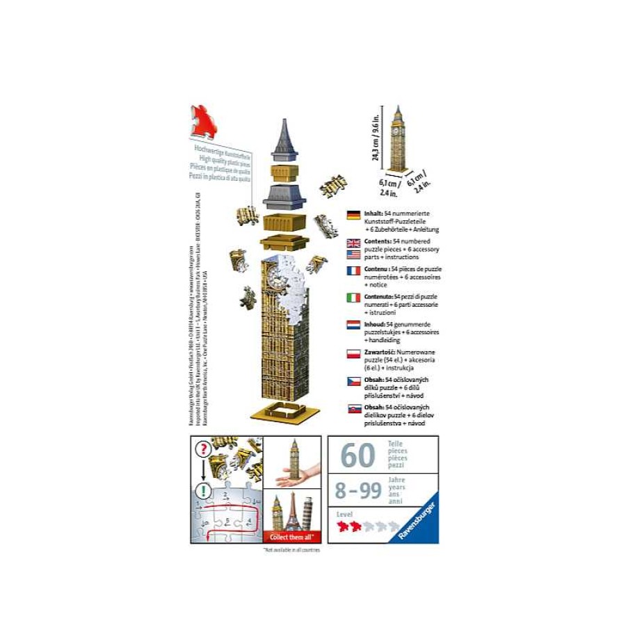 RAVENSBURGER Puzzle 3D Big Ben Serie Mini | Juguetes