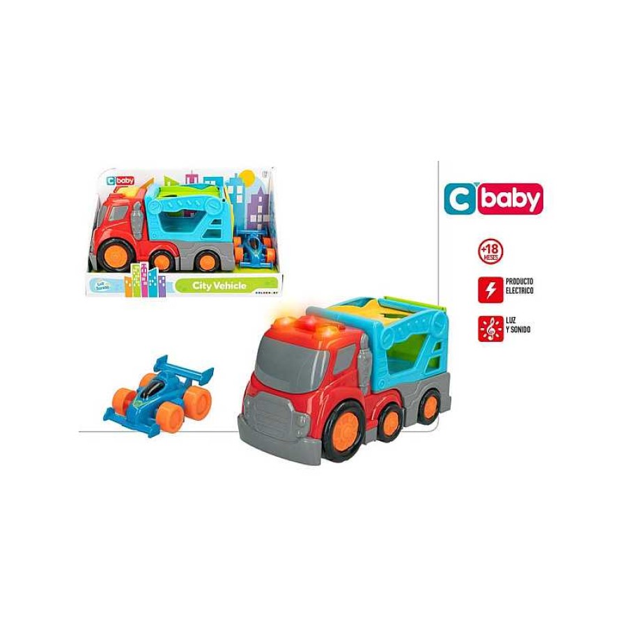 COLOR BABY Camion Transporte Friccion Con Dos Coches Luz Y Sonido | Juguetes