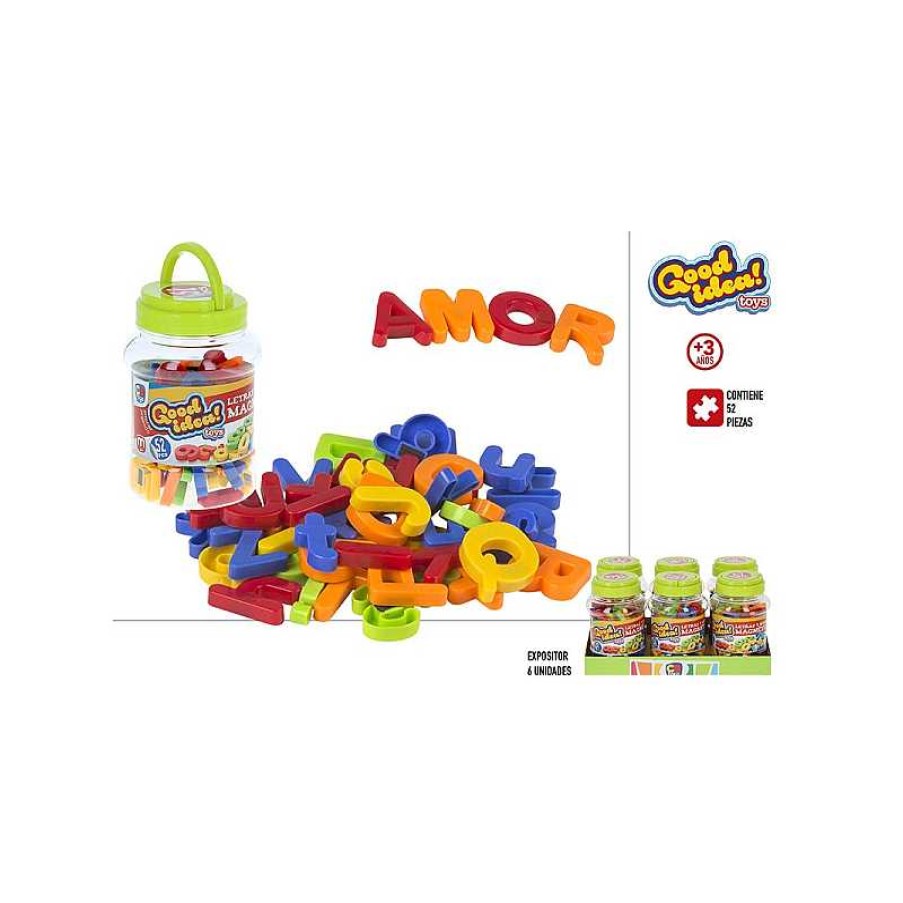 COLOR BABY Bote Letras Y Numeros Magneticos 52 Piezas Good Idea | Juguetes