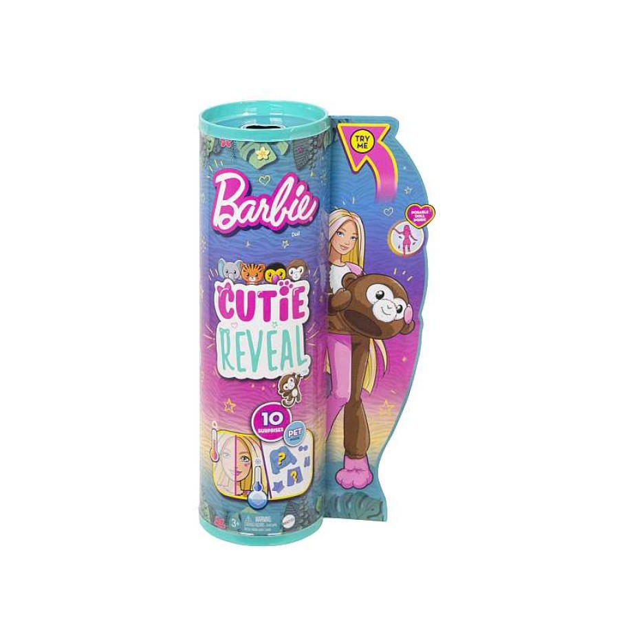 MATTEL Barbie Cutie Reveal Serie Amigos De La Jungla Mono | Juguetes