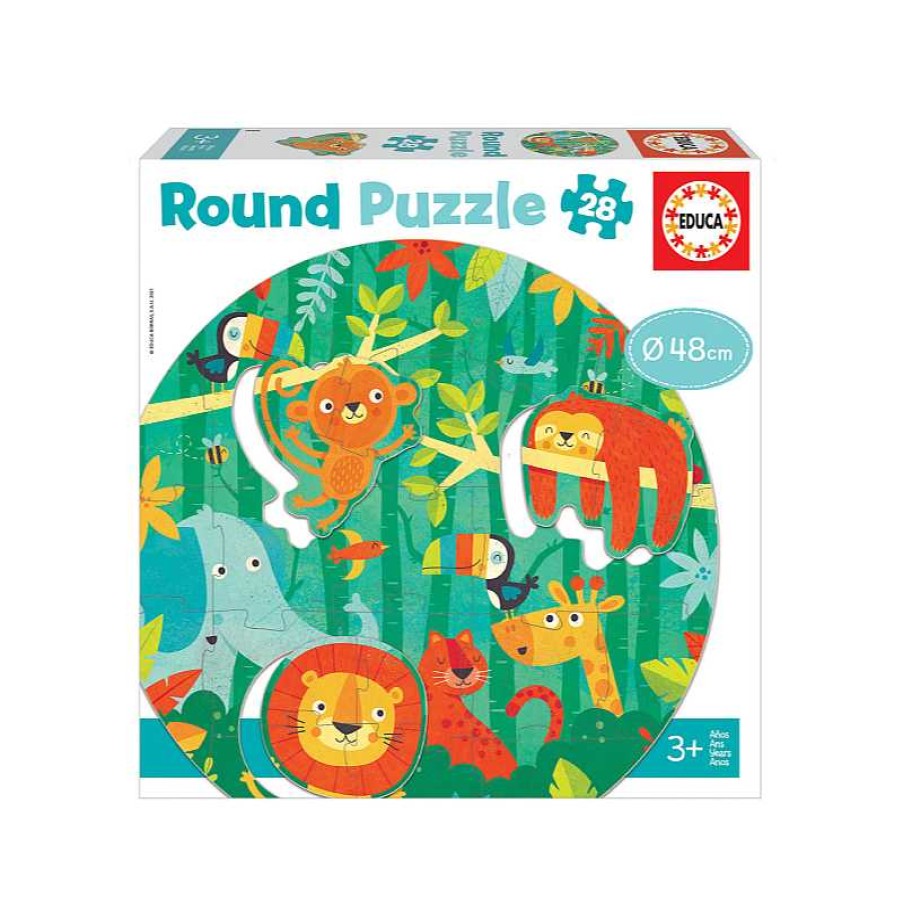 EDUCA Puzzle 28 Piezas La Selva Round Puzzle | Juguetes