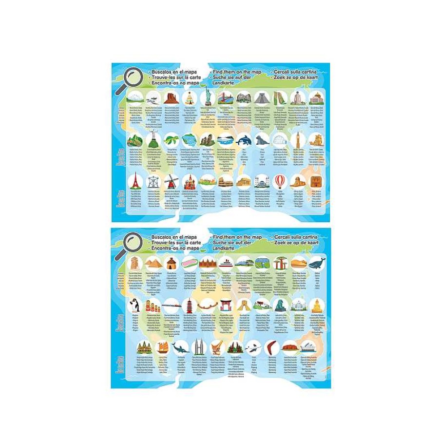 EDUCA Puzzle 150 Piezas Mapamundi Monumentos | Juguetes