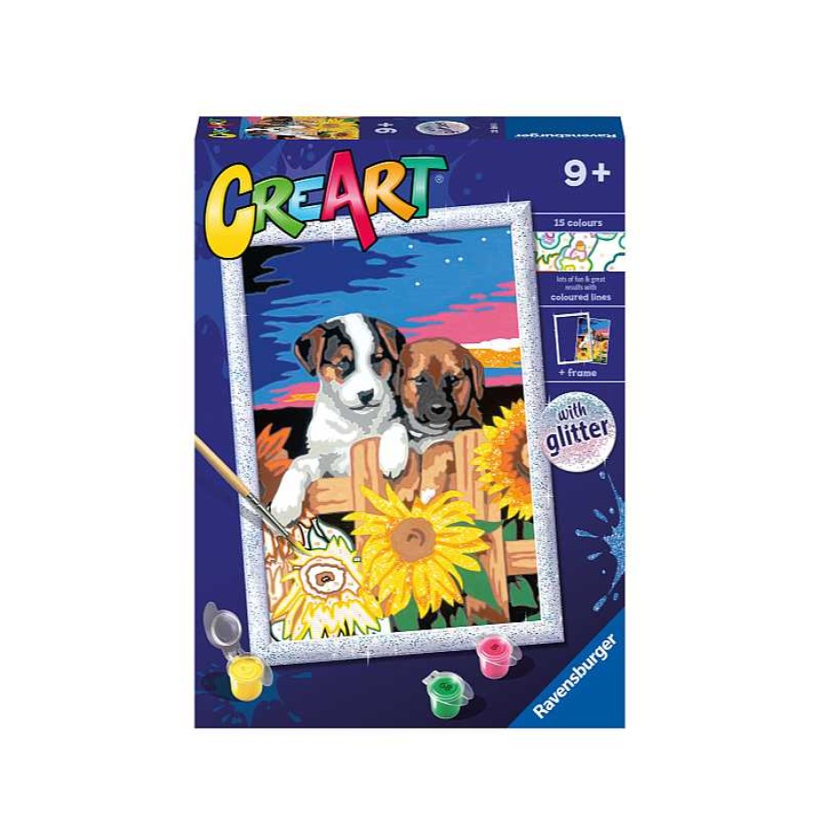 RAVENSBURGER Creart Serie D Classic - Cachorros Con Girasoles | Juguetes