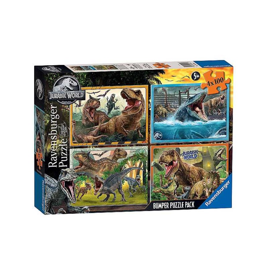 RAVENSBURGER Puzzle 4X100 Piezas Bumper Pack Jurassic World | Juguetes