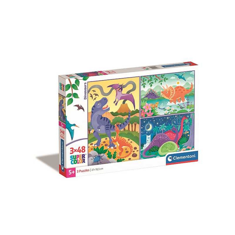 CLEMENTONI Clementoni- Puzzles Infantiles 3X48 Dinosaurios | Juguetes