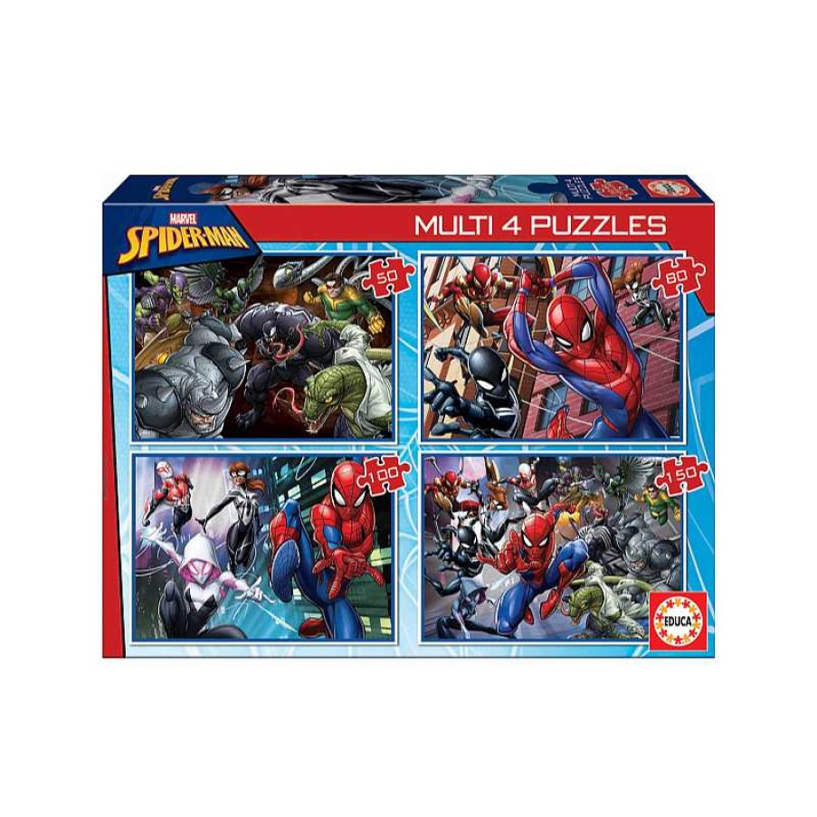 EDUCA Puzzle 50+80+100+150 Piezas Ultimate Spiderman Multi 4 | Juguetes