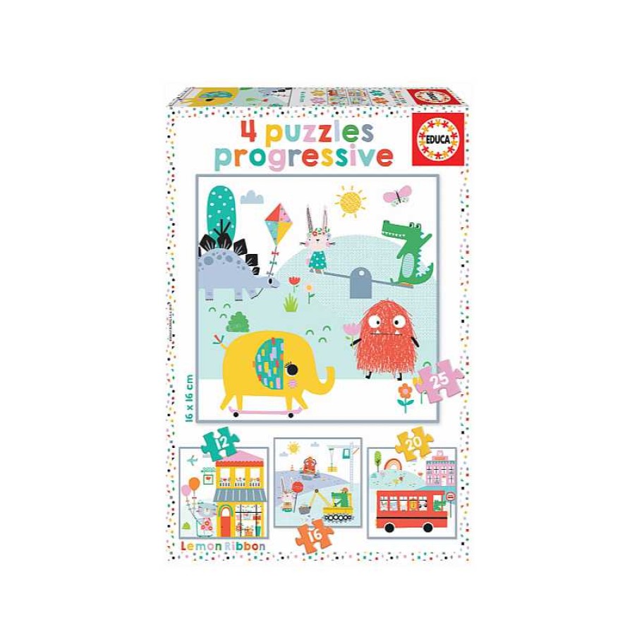 EDUCA Puzzle Progresivo 12+16+20+25 Piezas Lemon Ribbon | Juguetes