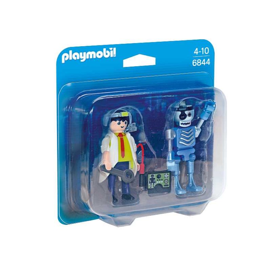 PLAYMOBIL Duo Pack Cientifico Y Robot | Juguetes