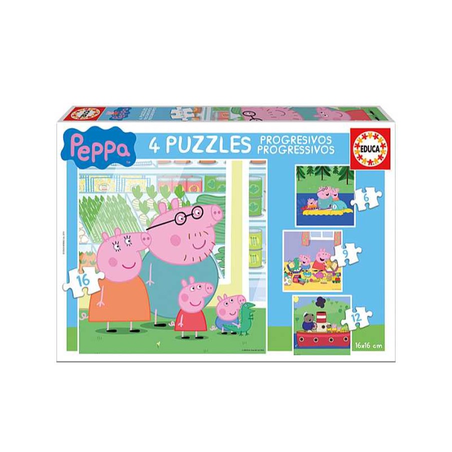 EDUCA Puzzle Progresivo 6+9+12+16 Pzas Peppa Pig | Juguetes