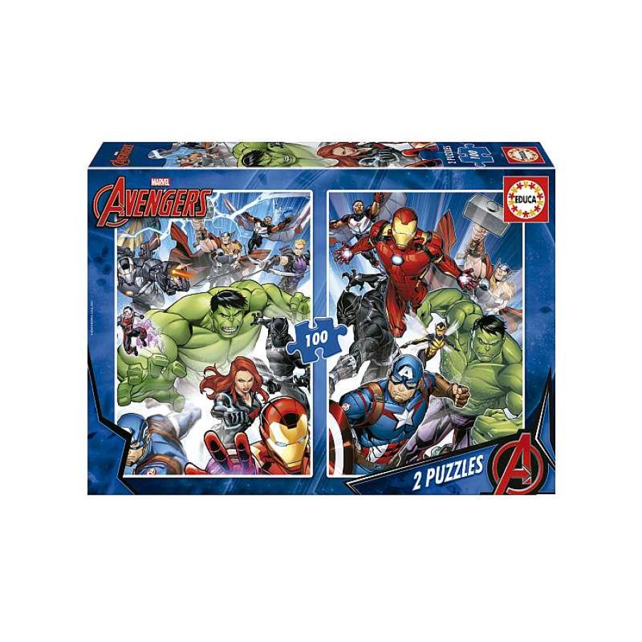 EDUCA Puzzle 2X100 Piezas Avengers | Juguetes